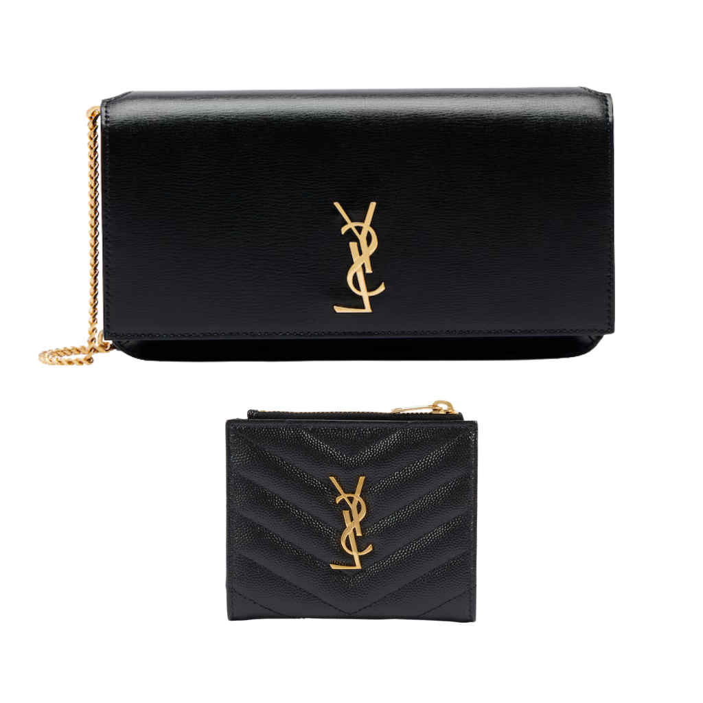 Velor Cross-Body Gold Strap & Mini Purse
